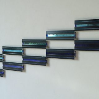 Iler Melioli, Depth and surface 2018 Installazione alluminio policromo e plexiglas cm 150x60x2