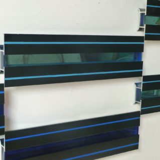 Iler Melioli, 2018 Installazione alluminio policromo e plexiglas cm 150x60x2