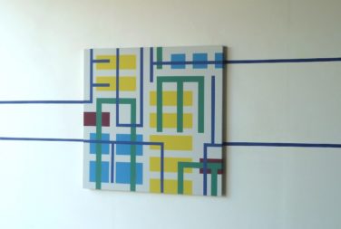 Iler Melioli, 2016 acrilico su tela e intonaco. cm 100x100 + estensione variabile