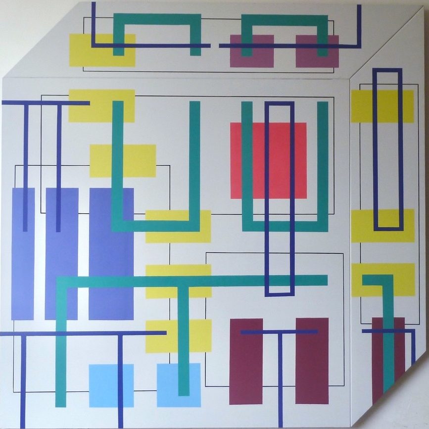Iler Melioli, Memory connections, 2019 Acrilico su tela cm 195x195