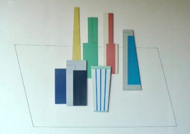 Iler Melioli Omaggio a Morandi 2015 Installazione composta da sette elementi in alluminio policromo cm 120x160