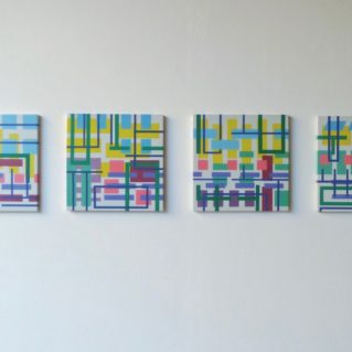 Iler Melioli, 2016 poliacrilici su pvc installazione cm 150x30