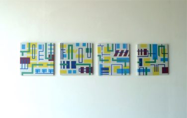 Iler Melioli, 2016 poliacrilici su pvc installazione cm 150x30