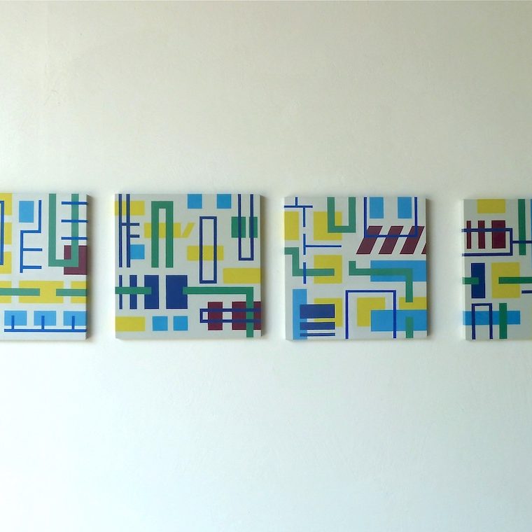 Iler Melioli, 2016 poliacrilici su pvc installazione cm 150x30