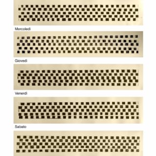 Ilenia Dusi, 2018, Galla Caffè, Vicenza, Stampe monotipo con installazione sonora, cm 97x20