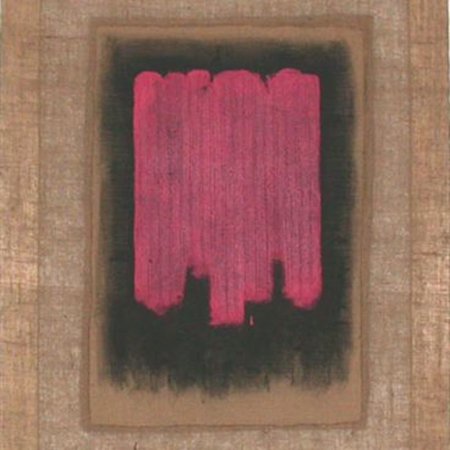 Salvatore Emblema, 1980, terre colorate su tela di juta, N.a. 464, 130x100
