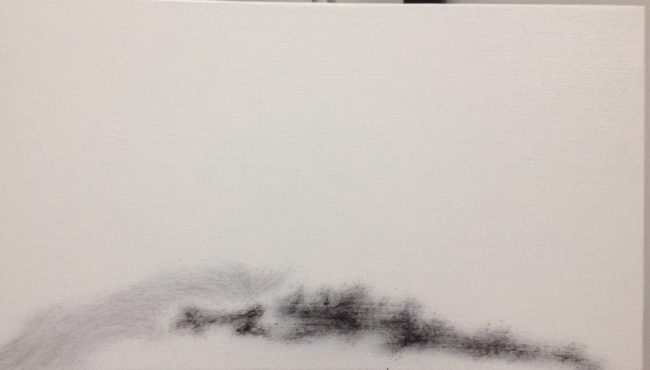 Hu Guoqing, 2015, olio su tela, 28x50 cm