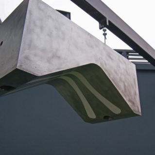 Roberto Mascella, 2011, stampo industriale in acciaio inox per la produzione di appendi abiti riempito di gesso, 60 x 40 x 37 cm