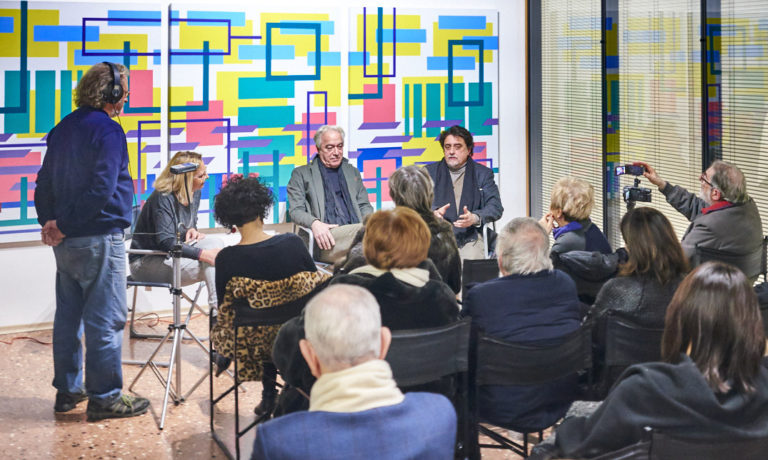 Incontro tra Iler Melioli e Riccardo Caldura in chiusura della mostra Res Extensa